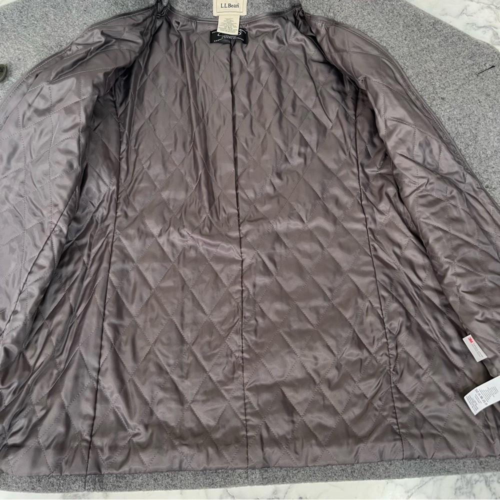 LL Bean Classic Lambswool Peacoat In Light Gray Heather Woman’s Size 14 - Picture 9 of 16